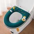 thumbnail image 4 of Manunclaims Toilet Seat Lid Cover Ultra Soft Keep Warm Cartoon Duck Moon Embroidery All Inclusive Zipper Plush Toilet Ring Mat with Handle for Home, 4 of 8