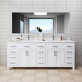 thumbnail image 2 of Wyndham Collection Beckett 84" Wood Double Bathroom Vanity in White/Nickel, 2 of 6