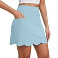thumbnail image 2 of QATAINLAV Skorts for Woman with Pockets Casual Scalloped Hem Tennis Skirts Athletic Workout Running Golf Skirt Light Blue XXL Summer Savings, 2 of 9