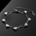 thumbnail image 2 of Pulsera de mujer en capas con colgantes de corazón Pulsera de cadena doble, 2 of 5