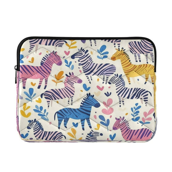WOBOGO Colorful Lovely Zebra Laptop Sleeve 13.4 inch Lightweight Zipper Design Soft Padded Protection Against Scratches and Impacts