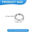 thumbnail image 2 of Uxcell Round Split Ring 100 Pcs 0.2 inch x 0.7 mm Small Split Rings with Double Loops Metal Small Key Circle Silver, 2 of 7