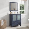 thumbnail image 3 of Vanity Art 30 Inch Single Sink Modern Bathroom Vanity Compact Set 1 Shelf 2 Dove-Tailed Drawers Ceramic Top Bathroom Cabinet with Free Mirror VA3030B, 3 of 9