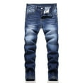 thumbnail image 4 of MEZZALL Boys Distressed Jeans High Street Fashion Casual Long Pants Kids Comfortable Stretch Denim Trousers Spring Autumn Leisure Toddler Solid Color Athletic Simple Slacks, 4 of 9