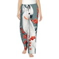 thumbnail image 1 of Fotbe Cockatoo Red Berries Pantalones de Pijama para Mujer, Pantalones de Dormir, Pantalones Pj con Cordón y Bolsillos-Medium, 1 of 6