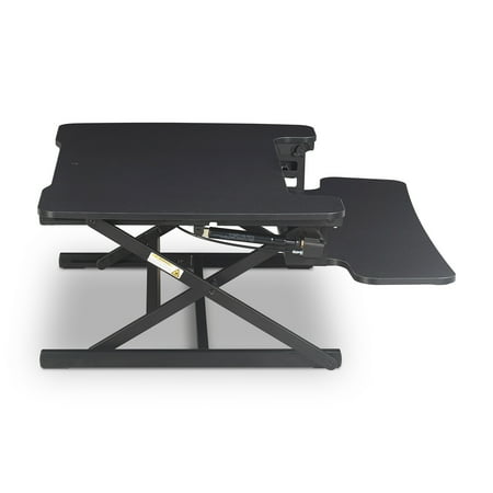 True Seating - Ergo Height Adjustable Standing Desk Converter, Large - Black