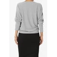 thumbnail image 2 of TheMoogan Women's Closet-Essential Drapey 3/4 Dolman Sleeve Boat Neck Relaxed Ribbed Top, 2 of 7