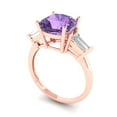 thumbnail image 2 of Clara Pucci 14K Rose Gold 3ct Alexandrite Three-Stone Ring for Women, 2 of 7