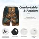 thumbnail image 3 of Balery Surreal Meditating Cat Bañador para hombre, shorts de playa de secado rápido con entrepierna y forro de compresión-XX-Large, 3 of 6