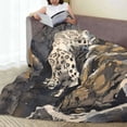 thumbnail image 6 of Rateoe Graceful Snow Leopard Print Fuzzy Fleece Throw Blanket Extra Large,Super Soft,Fluffy and Warm Blankets for Couch,Bed,All Season Use (60"x50"), 6 of 8