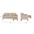 thumbnail image 6 of Novogratz Bowen Sectional Sofa with Contrast Welting, Beige, (Beige), 6 of 8