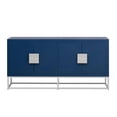 thumbnail image 4 of Atumon 4-Door Accent Cabinet with Metal Legs, Storage Cabinet with Adjustable Shelves, Accent Cabinet Furniture, Wood Storage Cabinet for Living Room Entryway Corridor, 63"L x 15.7"W x 31.8"H, Blue, 4 of 10
