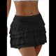 thumbnail image 3 of Faldas Vaporosas para Mujer, Faldas Pantalón con Volantes y Lazo, Minifaldas de Cintura Alta para Adolescentes, Faldas Pantalón de Tenis para Verano Negro M, 3 of 8