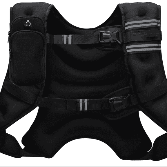 Weighted Vest, 6lbs/8lbs/12lbs/16lbs/20lbs/25lbs/30lbs Weights Vest for Women Men with Reflective Ste for Workout, Strength Training, Running, Walking