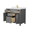 thumbnail image 3 of Wyndham Collection Beckett 42" Wood Single Bathroom Vanity in Gray/Gold, 3 of 6