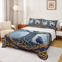 jejeloiu Wild Animal Birds Queen Sheet Sets,Boho Tree Of Life Bed Set For Adults 4 Pieces