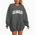 thumbnail image 5 of Towmus Women's Oversized Sweatshirt Los Angeles California Oversized Crewneck Pullover Hoodies Casual Knit Graphic Casual Tops Sweater, 5 of 5