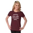 thumbnail image 4 of Snacks Naps Checking Apps Lazy Chill Womens Slim Fit Graphic Tee Brisco Brands S, 4 of 5