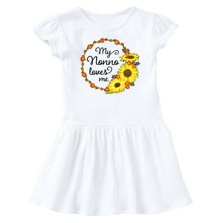 

Inktastic My Nonno Loves Me with Sunflower Wreath Gift Baby Girl Dress