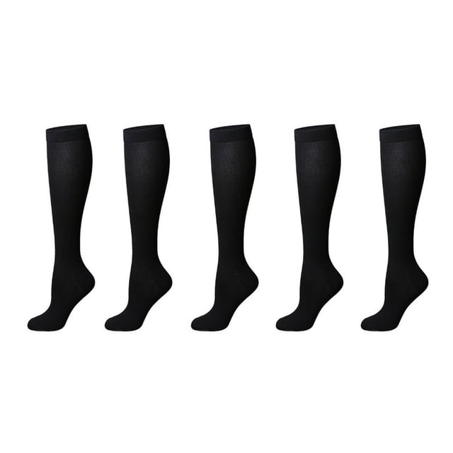 MesaSe 5Pcs Compression Socks Anti-Slip Design Men‘s Compression Socks Knee High Socks for Enhanced Comfort and Performance Black