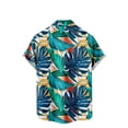 thumbnail image 5 of Oversized Hawaiian Shirt for Men Short Sleeve Tropical Coconut Trees Print Tee Shirt Casual Button Down Aloha Shirt with Pocket S-4XL, 5 of 5