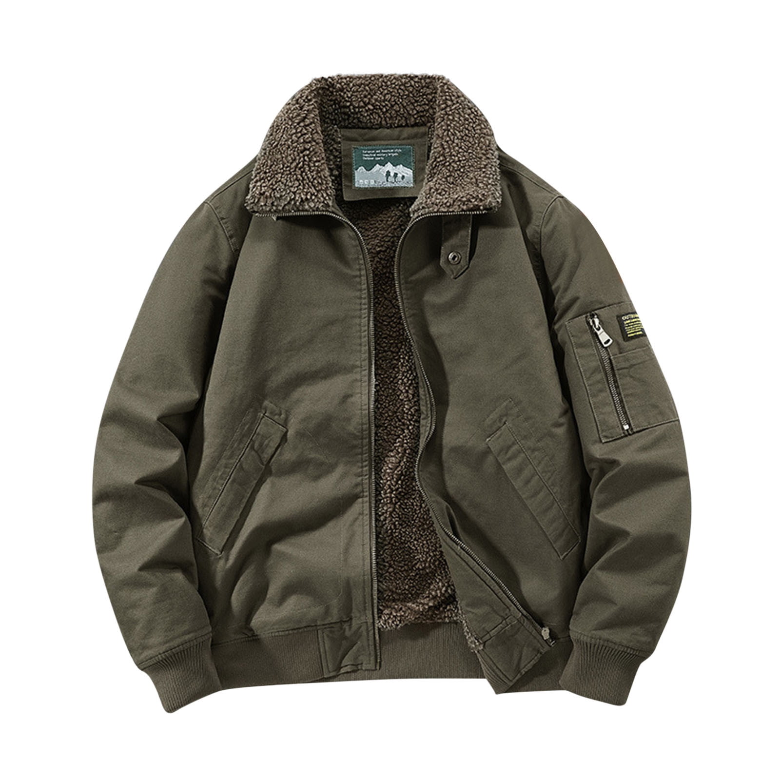 Mwjwdo Mens Winter Jacket 2025 Casual Long Sleeve Fleece Lined