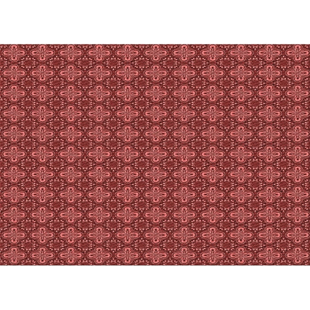 Ahgly Company Tapis d'Intérieur Lavables en Machine, Rectangle Rouge Transitionnel, 5' x 7'