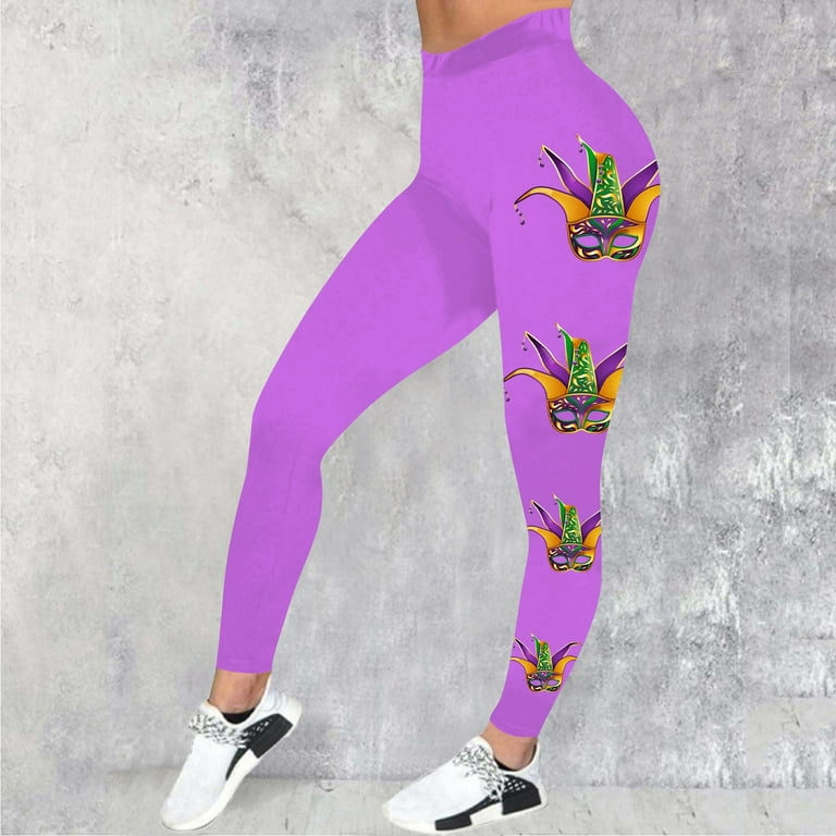 IEUIBX Womens Tall Yoga Pants 36 Inseam Womens Carnival Colorful Printing Feather Casual Tight Lifting Leggings Pants Purple S Walmart