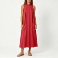 thumbnail image 4 of QUNYINEY Casual Summer Dresses for Women 2026 Long Sleeveless Red A Line Sundress Loose Fit with Pockets Crew Neck Dresses, 4 of 6