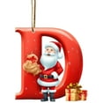 thumbnail image 2 of Honeeladyy Personalized Santa Christmas Ornament 26 Letters Hanging Pendant Ornaments 2024 Acrylic Initial Monogram Xmas Tree Decorations with Hanging Rope Unique Customized Fun Gift for Kids (D), 2 of 6