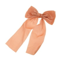 Unique Bargains 1 Pc Elegant Bow Ribbon Duckbill Hair Clips Hairdo Clip Orange