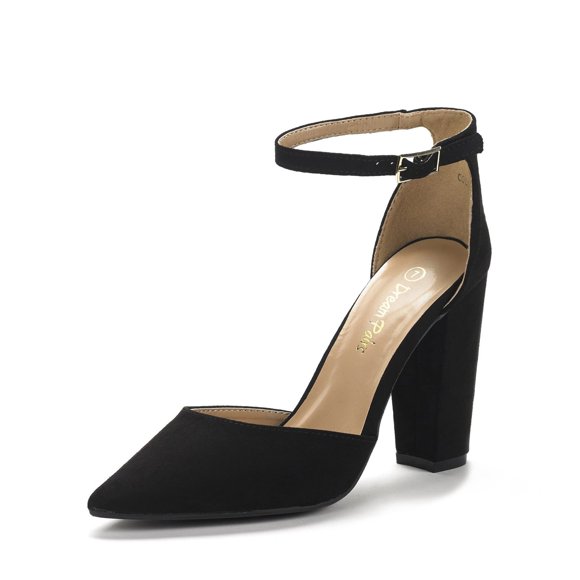 DREAM PAIRS Women's Coco Pointed Toe High Heels Pump Shoes,Size 7,Black/Suede,Coco