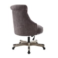thumbnail image 4 of Pemberly Row Wood Upholstered Swivel Office Chair in Charcoal Gray, 4 of 9