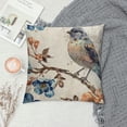 thumbnail image 2 of Creowell Vintage Ink Painting Blue Bird Robin and Flower Throw Pillow Cover Case  Cushion Cover for Couch Sofa Home Decoration Square Pillowcase s ( Blue Bird), 2 of 5