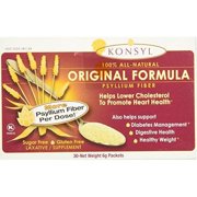 Konsyl Laxative Sugar Free Natural Fiber Supplements Powder Packets, 30 Single Dose Packets