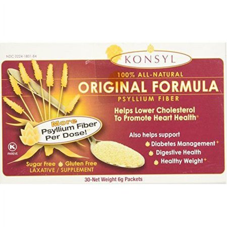 Konsyl Laxative Sugar Free Natural Fiber Supplements Powder Packets, 30 Single Dose Packets