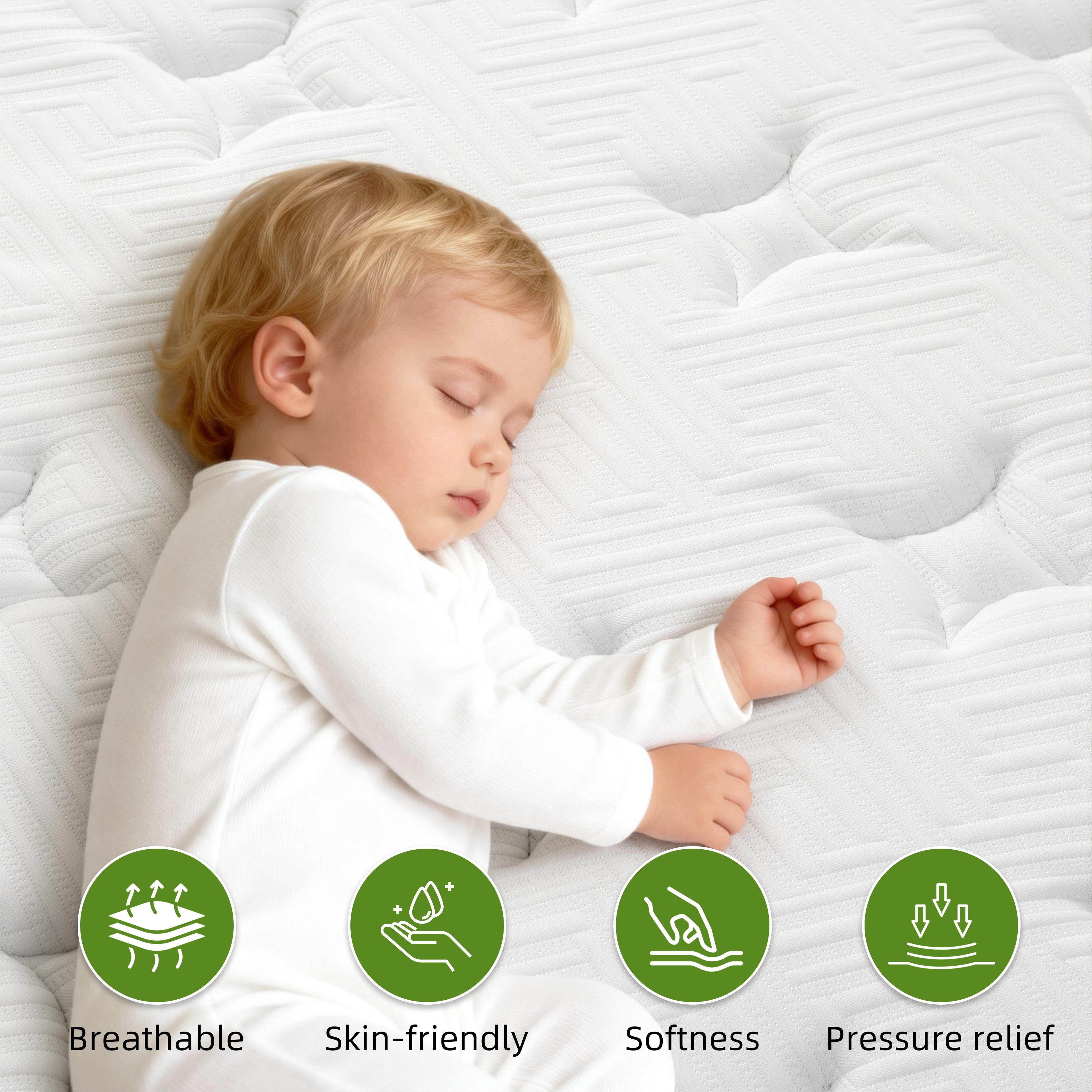 Twin Mattress, Paproos 12 inch Hybird Gel Memory Foam Mattress in a Box, Wrapped Pocket Hybird Spring Mattress, Twin Size Mattress, Medium Firm, Edge Support, Pressure Relief, CertiPUR-US, White