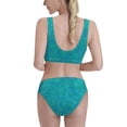 thumbnail image 3 of Picia Blue Green Glitter Women's High Waisted Bikini Scoop Neck Swimsuit Two Pieces Bathing Suit-Large, 3 of 8