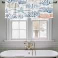 thumbnail image 4 of 2 Pack Summer Marine Life Valance for Window Ocean Coral Starfish Art Line Kitchen Valance Rod Pocket Short Curtain Topper Decorative Window Treatment for Living Room Bedroom 60"x18", 4 of 8