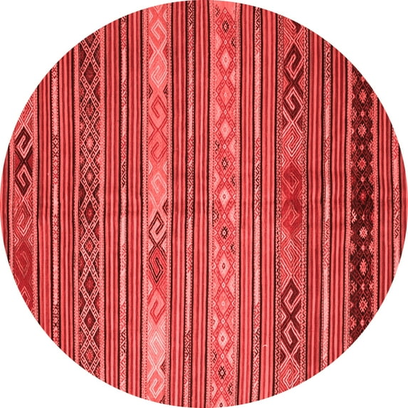 Ahgly Company Indoor Round Oriental Red Traditional Area Rugs, 4' Round