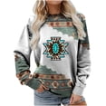 thumbnail image 2 of Nouveaux Hauts pour Femmes 2023 Grande Taille Mode Col Rond Manches Longues T-Shirt Automne Imprimé Blouse Ample Hauts Manches Longues pour Femmes, 2 of 5