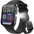thumbnail image 2 of LUOMATE Smart Watch for Women Men, 1.91" Touchscreen Fitness Tracker, Bluetooth Calling, 100+ Sport Modes, IP68 Waterproof, Pedometer, Message Notifications, Compatible with Android iPhone (Black), 2 of 2