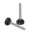 thumbnail image 3 of Uxcell 6 Pieces Knurled Clamping Knobs M6 x 45mm 304 Stainless Steel Threaded Stud 22mm Round Head Thumb Screws Black, 3 of 5