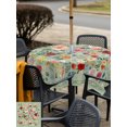 thumbnail image 5 of Outdoor Tablecloth with Umbrella Hole and Zipper, Sage Green Floral Waterproof Patio Tablecloth for Dining 54''x54'', Spring Flowers Leaves Farmhouse Wipeable Table Cover for Picnic BBQ Party Patio, 5 of 9