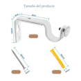 thumbnail image 4 of ZYNERY 6 Pcs Soportes de Varilla de Cortina,Soportes de Varilla de Cortina Ajustables,Soportes Colgantes de Varilla de Cortina de Aluminio Pesado (Blanco), 4 of 7