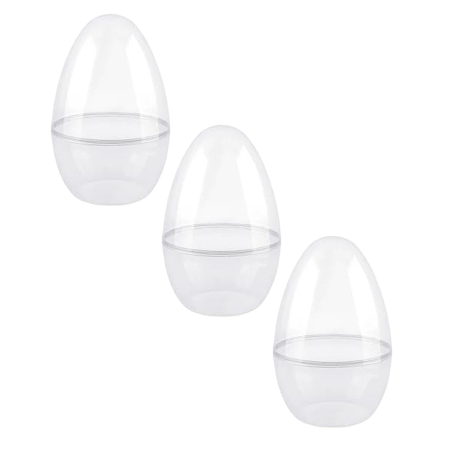 3 Pack 10 Inch Giant Clear Easter Eggs Jumbo Easter Eggs Large Fillable Transparent Easter Eggs Empty for Egg Supplies Easter Basket Goodies