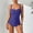 #243-Blue, variant on Women's One Piece Swimsuit Ruched Tummy Control Bathing Suits Vintage Retro Push Up Swimwear