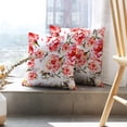thumbnail image 6 of LALILO Throw Pillow Covers Colorful Floral With Roses Watercolor Green Cushion Cover 18" x 18", 2 Pack, 6 of 6