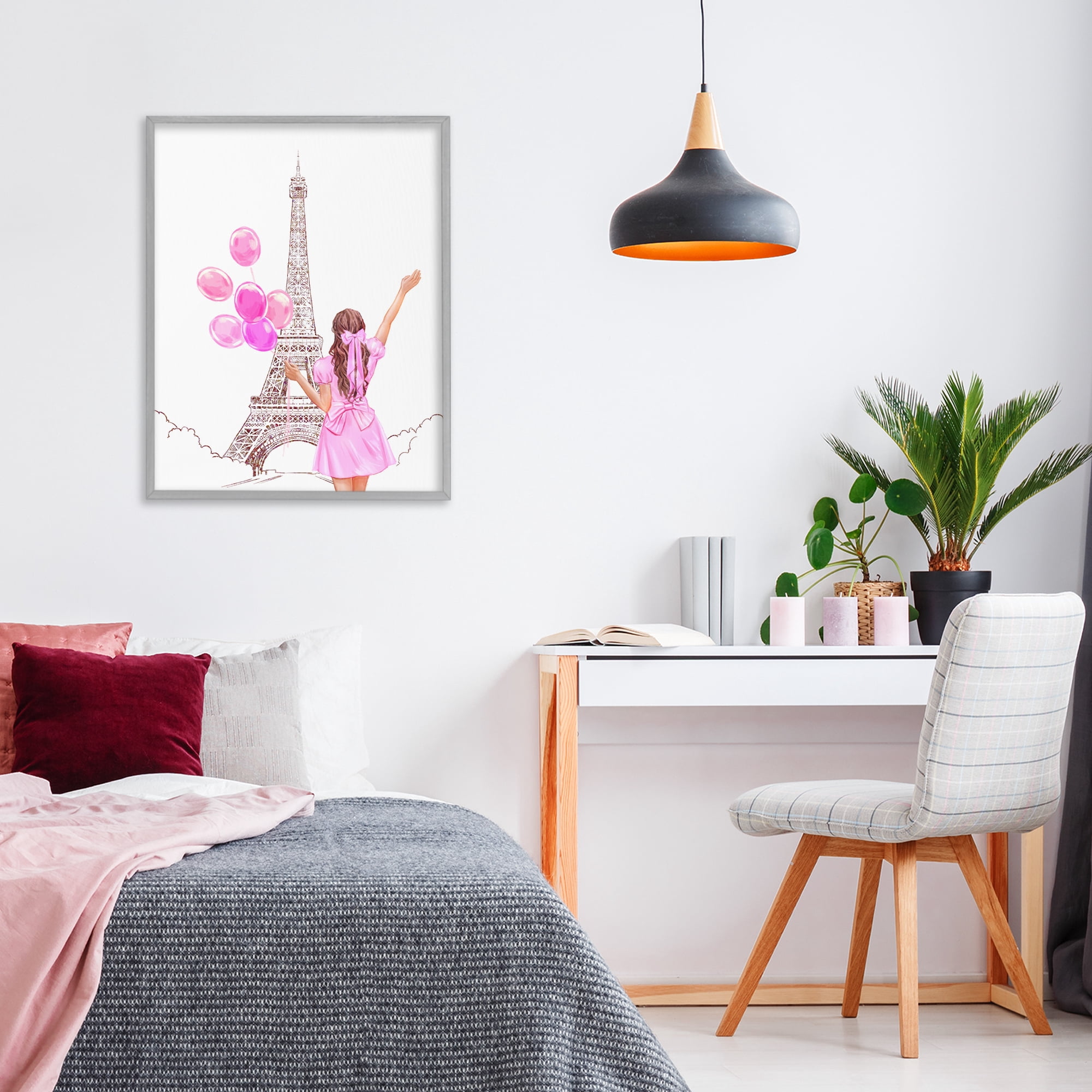 Stupell Industries Chic Paris Celebration Gray Framed Giclee Art, design by Ziwei Li