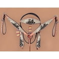 thumbnail image 2 of Hilason Western Horse Floral Headstall Breast Collar Set American Leather, 2 of 4
